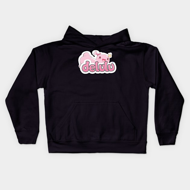 Delulu Axolotl Kids Hoodie by MaystarUniverse